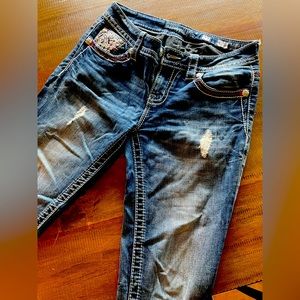 Miss Me jeans, Mid Rise skinny, size 27, dark blue wash